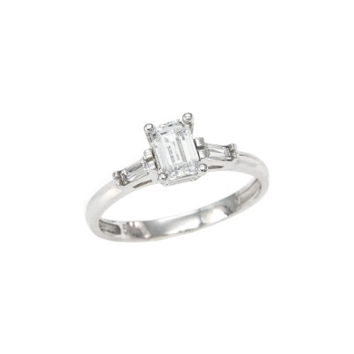 Single Stone Ring in White Gold K14 D6021
