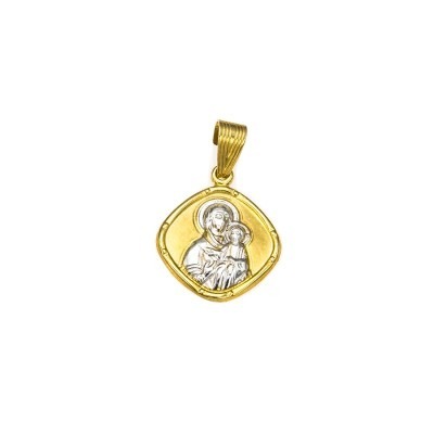 Amulet of the Virgin in Gold and White Gold 9K PG8551