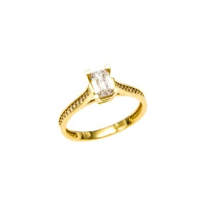 Single Stone Ring in Gold K14 D8815