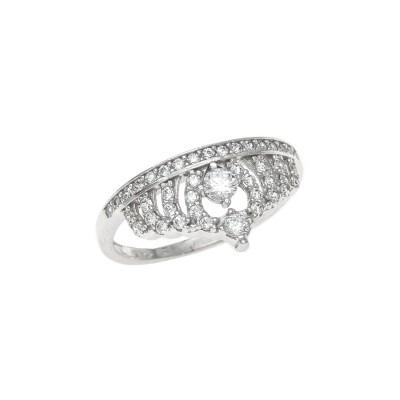 Crown Ring in White Gold K14 D5836