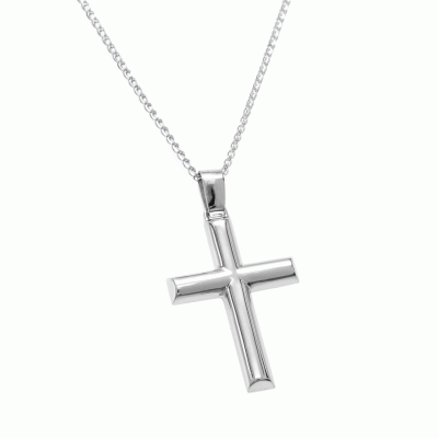 Cross with chain in 9K White Gold STG11120B