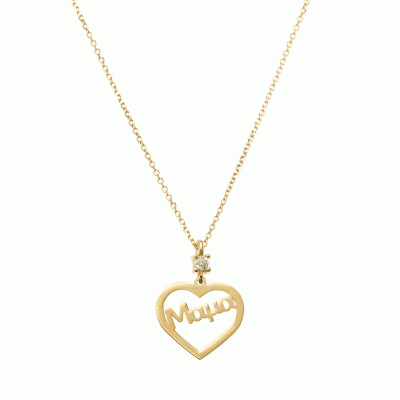 Necklace with "Mom" in 9K Gold KG11209